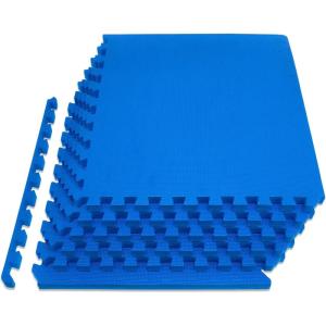 imageProsourceFit Extra Thick Puzzle Exercise Mat  EVA Foam Interlocking Tiles for Protective Cushioned Workout Flooring for Home and Gym Equipment Black  34 inch  24 Sq Ft  6 TilesBlue  34 Inch  24 Sq Ft  6 Tiles