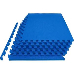 imageProsourceFit Extra Thick Puzzle Exercise Mat  EVA Foam Interlocking Tiles for Protective Cushioned Workout Flooring for Home and Gym Equipment Black  34 inch  24 Sq Ft  6 TilesBlue  1 Inch  24 Sq Ft  6 Tiles