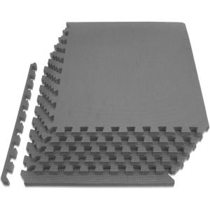 imageProsourceFit Extra Thick Puzzle Exercise Mat  EVA Foam Interlocking Tiles for Protective Cushioned Workout Flooring for Home and Gym Equipment Black  34 inch  24 Sq Ft  6 TilesGrey  34 Inch  24 Sq Ft  6 Tiles