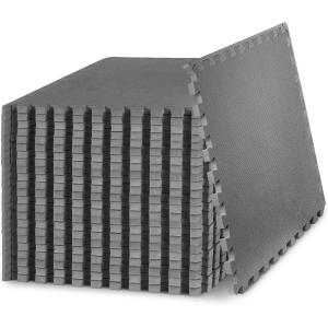 imageProsourceFit Extra Thick Puzzle Exercise Mat  EVA Foam Interlocking Tiles for Protective Cushioned Workout Flooring for Home and Gym Equipment Black  34 inch  24 Sq Ft  6 TilesGrey  34 Inch  96 Sq Ft  24 Tiles