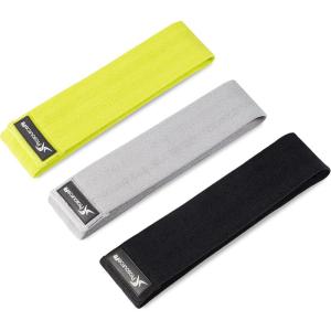 imageProsourceFit Fabric Loop Resistance Bands Set with AntiSlip Grip Mini Workout Bands for Fitness Training to Tone Legs Glutes and BootyBlack  Grey  Green