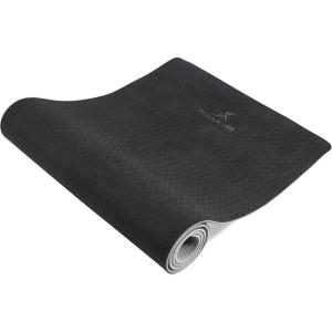 imageProsourceFit Natura TPE Yoga Mat 14quot 6mm Thick 72quot Long Reversible with HighDensity Cushion ampamp Nonslip Texture Ecoconscious ampamp HygienicBlackGrey