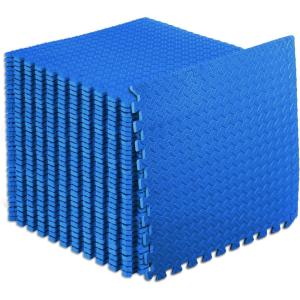 imageProsourceFit Puzzle Exercise Mat  in EVA Interlocking Foam Floor Tiles for Home Gym Mat for Home Workout Equipment Floor Padding for KidsBlue  12 Inch  144 Sq Ft  36 Tiles