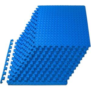 imageProsourceFit Puzzle Exercise Mat  in EVA Interlocking Foam Floor Tiles for Home Gym Mat for Home Workout Equipment Floor Padding for KidsBlue  12 Inch  48 Sq Ft  12 Tiles