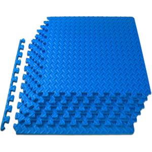 imageProsourceFit Puzzle Exercise Mat  in EVA Interlocking Foam Floor Tiles for Home Gym Mat for Home Workout Equipment Floor Padding for KidsBlue  12 Inch  24 Sq Ft  6 Tiles