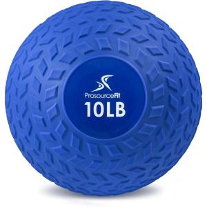 imageProsourceFit Slam Medicine Balls 5 10 15 20 25 30 50lbs Smooth and Tread Textured Grip Dead Weight Balls for Strength and Conditioning Exercises Cardio and Core WorkoutsBlue