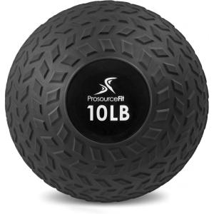 imageProsourceFit Slam Medicine Balls 5 10 15 20 25 30 50lbs Smooth and Tread Textured Grip Dead Weight Balls for Strength and Conditioning Exercises Cardio and Core WorkoutsTread  Black