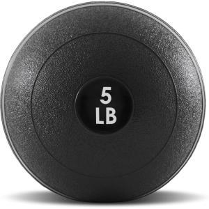 imageProsourceFit Slam Medicine Balls 5 10 15 20 25 30 50lbs Smooth and Tread Textured Grip Dead Weight Balls for Strength and Conditioning Exercises Cardio and Core WorkoutsClassic  Black