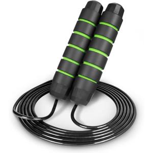 imageProsourceFit Speed Jump Rope up to 8 Foot Adjustable Length for Men and Women Foam Handles Ultra Light Rope for Boxing Jumping Exercises and Cardio WorkoutGreen