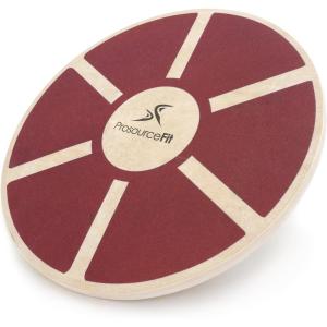 imageProsourceFit Wooden Balance Board NonSlip Wobble Core Trainer 1575in 395cm Diameter with 360 Rotation for Stability Training Full Body Exercises Physical TherapyRed