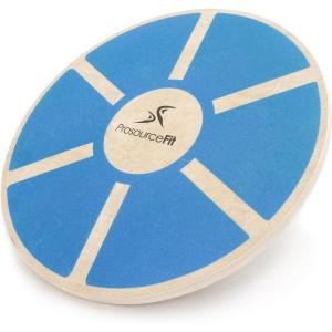 imageProsourceFit Wooden Balance Board NonSlip Wobble Core Trainer 1575in 395cm Diameter with 360 Rotation for Stability Training Full Body Exercises Physical TherapyBlue