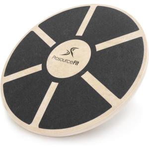imageProsourceFit Wooden Balance Board NonSlip Wobble Core Trainer 1575in 395cm Diameter with 360 Rotation for Stability Training Full Body Exercises Physical TherapyBlack